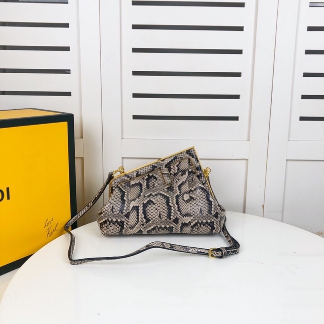 Fendi First Crossbody Bag In Black Snakeskin Code: 1129#/1127#