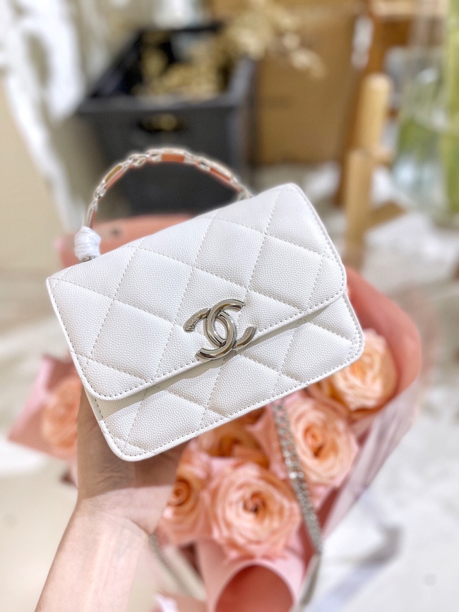 Chanel Enamel Coated Handle Crossbody Bag