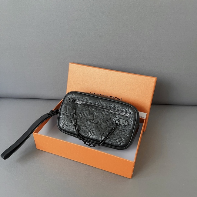 Louis Vuitton Pochette Volga Leather Chain Clutch