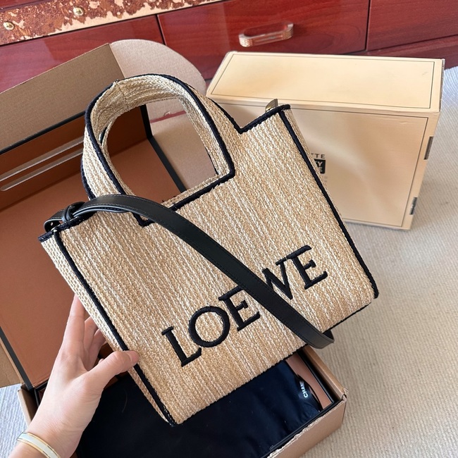 Loewe Anagram Basket Embroidered Logo Grass Tote