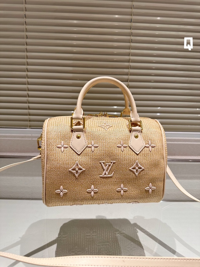 Louis Vuitton 23 New Style Straw Embroidered Handbag