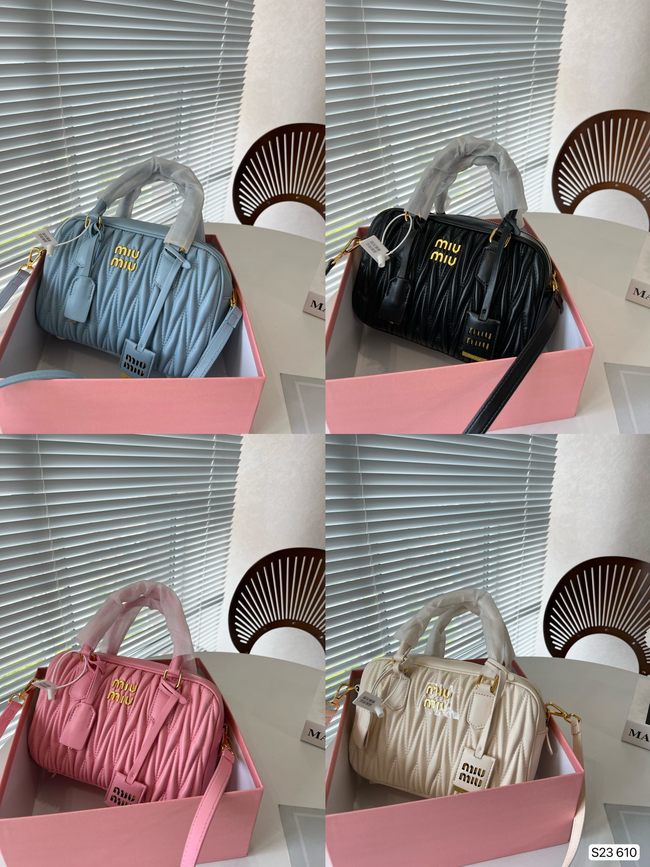 Miu Miu New Lambskin Pleated Tote Bag 
