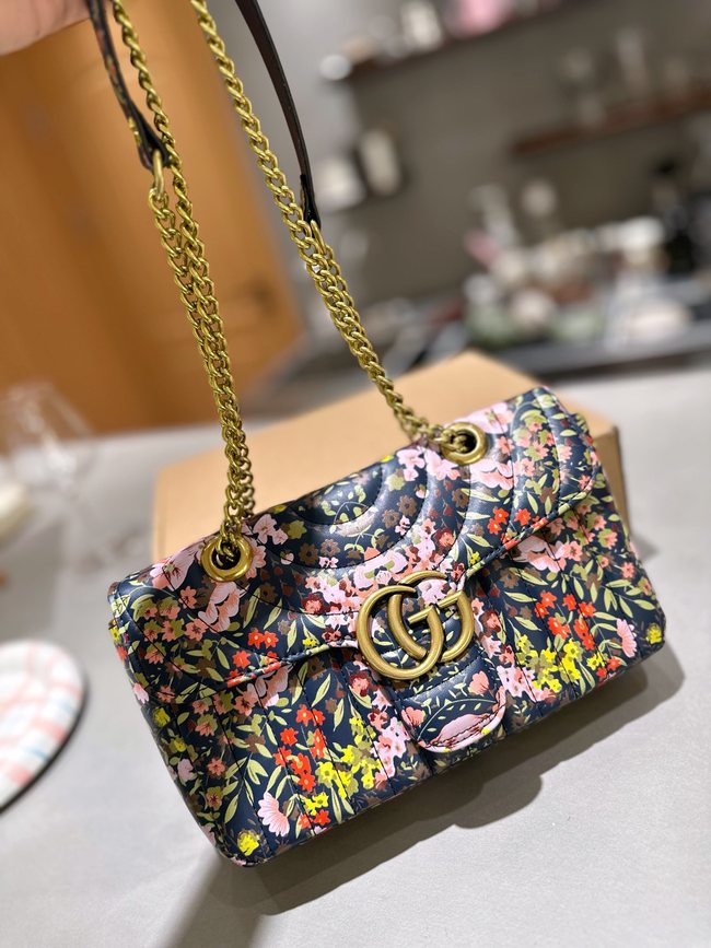 Gucci Marmont Series Love Embroidery Chain Bag