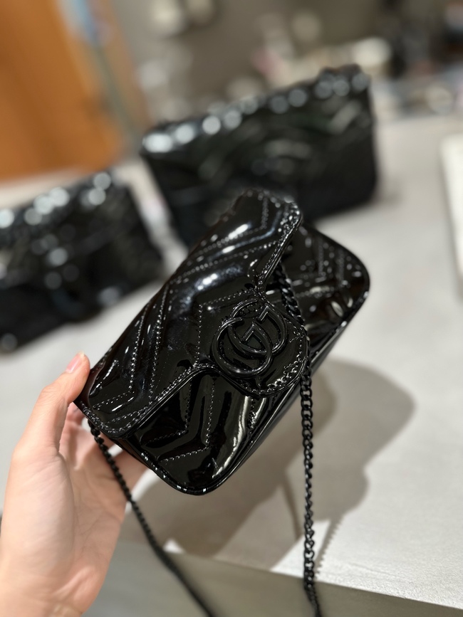 Gucci Patent Leather Black Crossbody Bag
