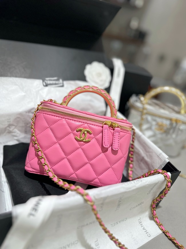 Chanel High-End Hollow Woven Handle Box Bag Cosmetic Bag