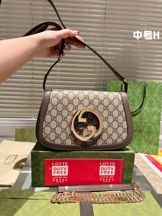 Gucci Blondie Series Round Interlocking Double G Crossbody Bag 