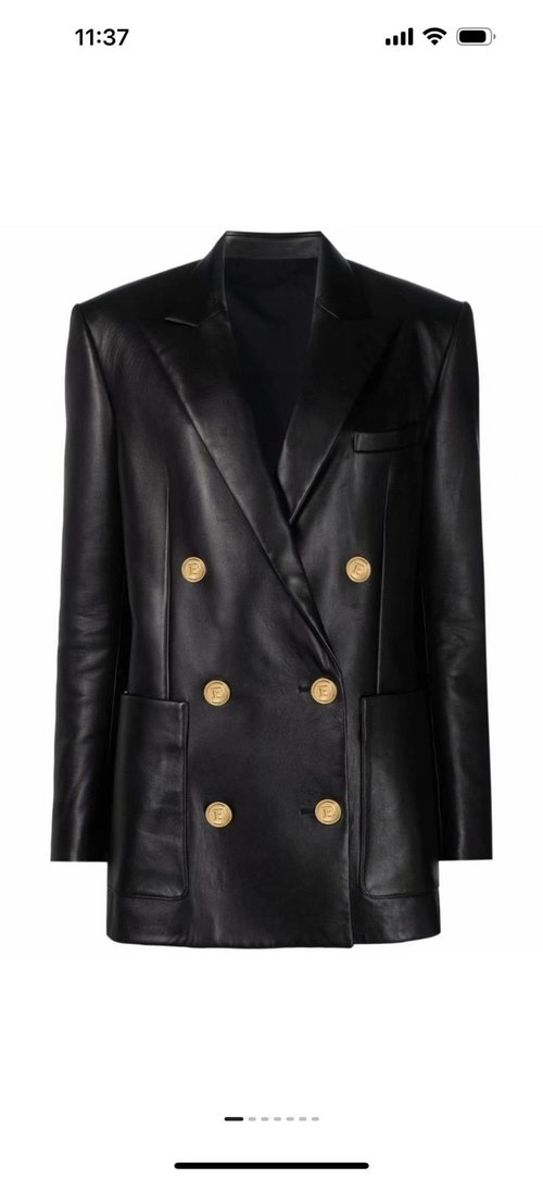 Balmain Versatile Leather Blazer Crafted from Rare Imported Lambskin