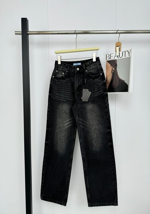 Dior High-Waisted A-Line Slimming American Retro Style Jeans