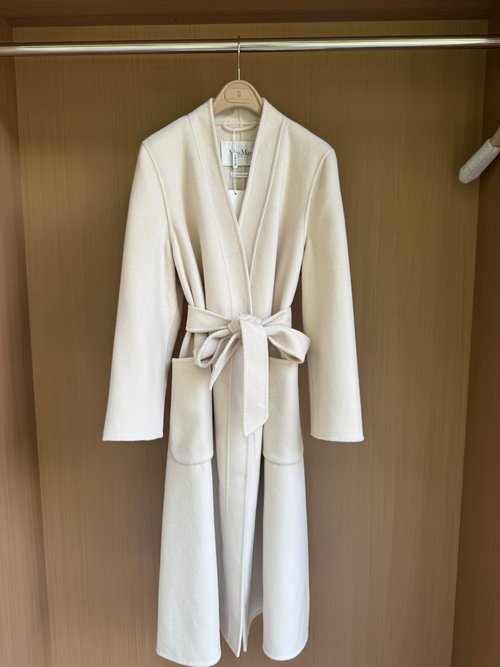 Max Mara Runway Drawstring Wrap Coat in Custom Soft Fabric for Any Occasion