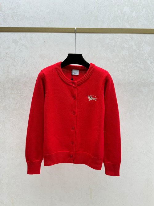 Burberry Warhorse Long - Sleeve Cardigan in Two Premium Wool Colors