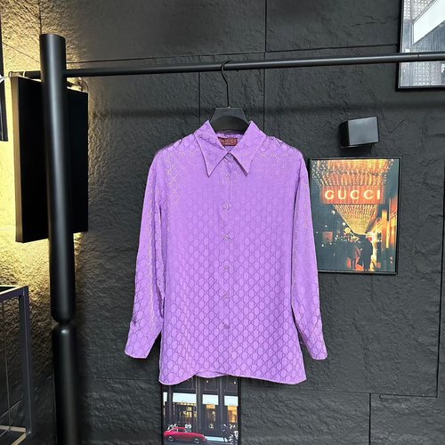 Gucci High-quality Fancy Collared Shirt with Custom Jacquard Fabric