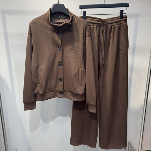 Loro Piana High-Quality Sports Suit with Letter Embroidery and Adjustable Features