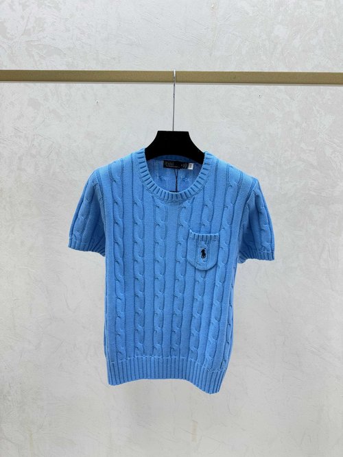 Polo Ralph Lauren Early Spring: Solid Color Round Neck Knit Short Sleeve