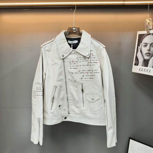 Dior Limited Edition Leather Jacket with Functional Style and Slimming Design