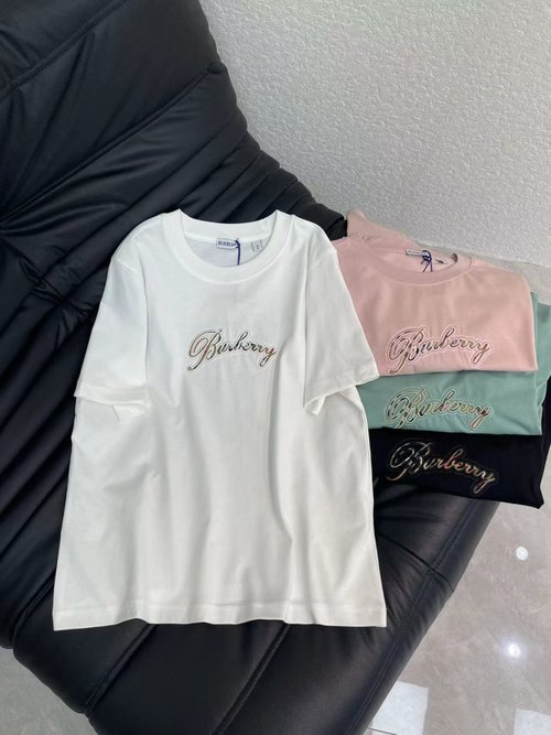 Burberry High-Quality Short-Sleeve T-Shirt with Circular Logo and Plaid