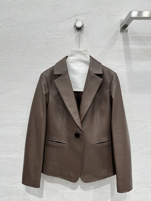 Hermes Exclusive Minimalist Leather Blazer in Imported Astor Lambskin