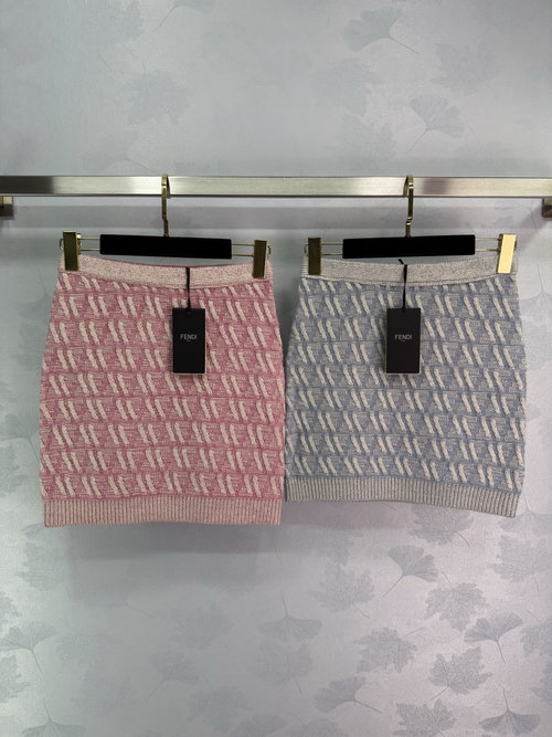 Fendi Vintage College Style Floral Crochet Skirt, Imported Yarn