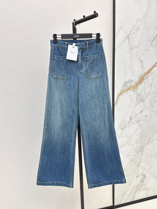 Dior Distressed Wide-Leg Jeans for a Long-Leg Effect