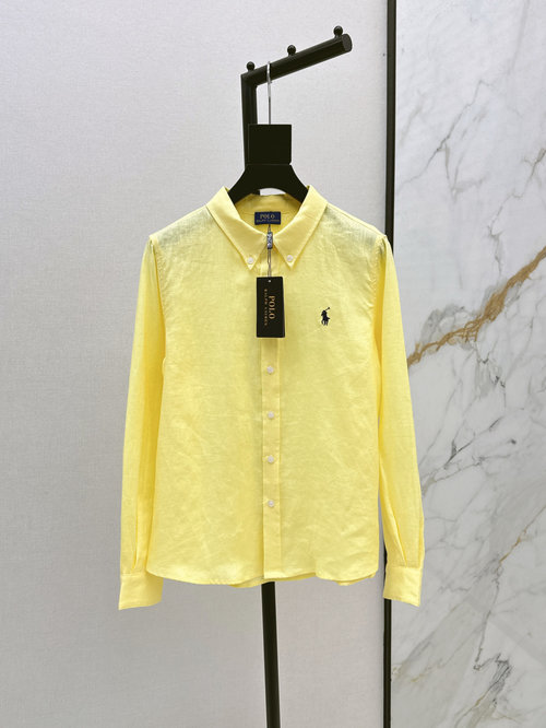 Polo Ralph Lauren Classic Linen Sunscreen Shirt with Logo Embroidery