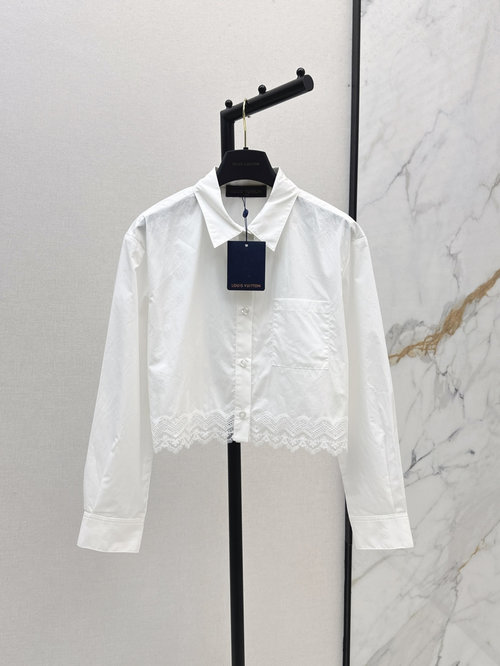 Louis Vuitton Summer Monogram Lace Shirt, Short H Style, Slimming Versatility