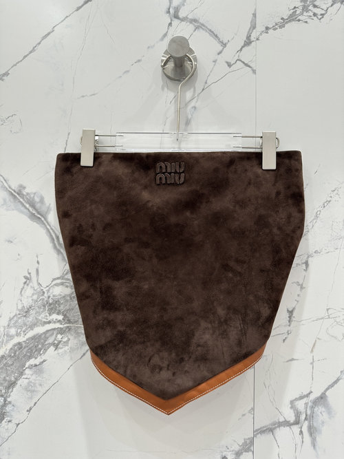 Miu Miu Suede Strapless Top with Excellent Layering and Streamlining Effect