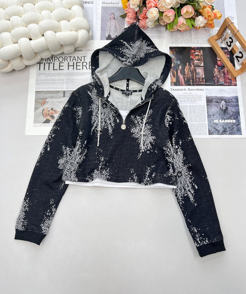 Chanel Hooded Printed Sweatshirt and Skirt Combo, Gentle Cotton Blend