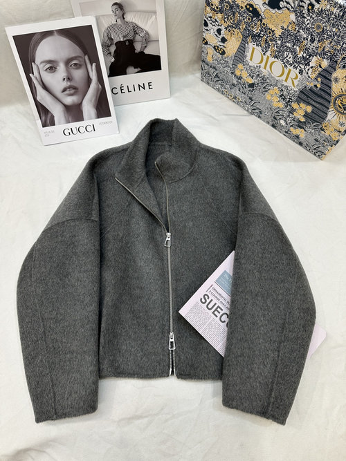 Hermes Double-Sided Cashmere Blend Coat (10% Cashmere, 90% Wool)