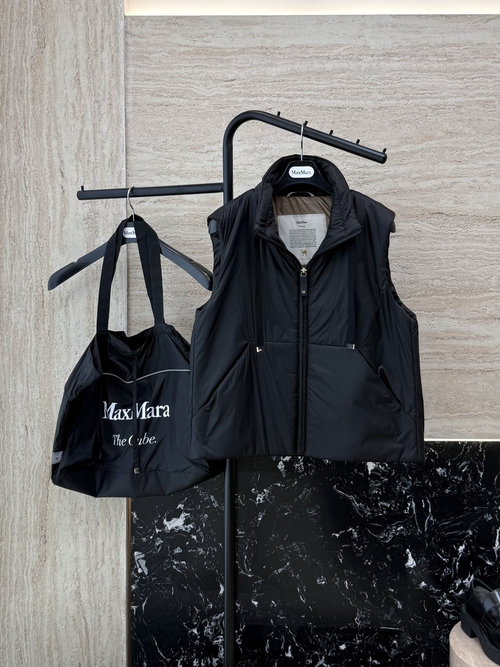 Max Mara Imported Camel Hair and Silk Blend Stand-Up Collar Vest