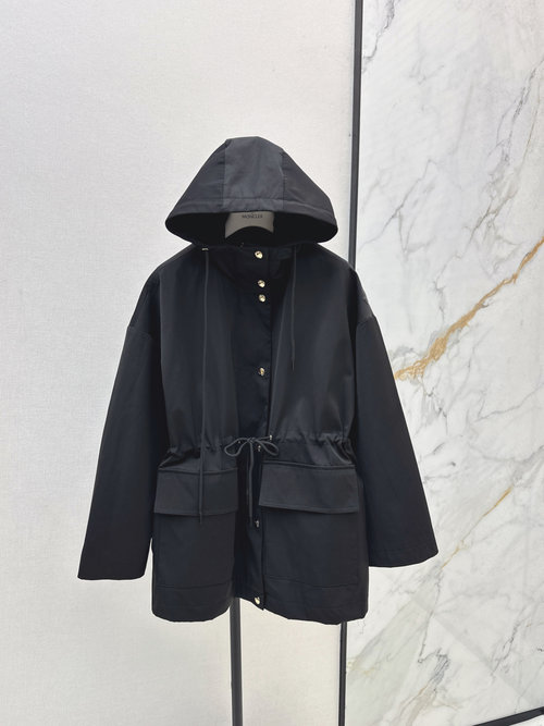 Moncler Exclusive Waist - Drawstring Trench Coat with Two Styles