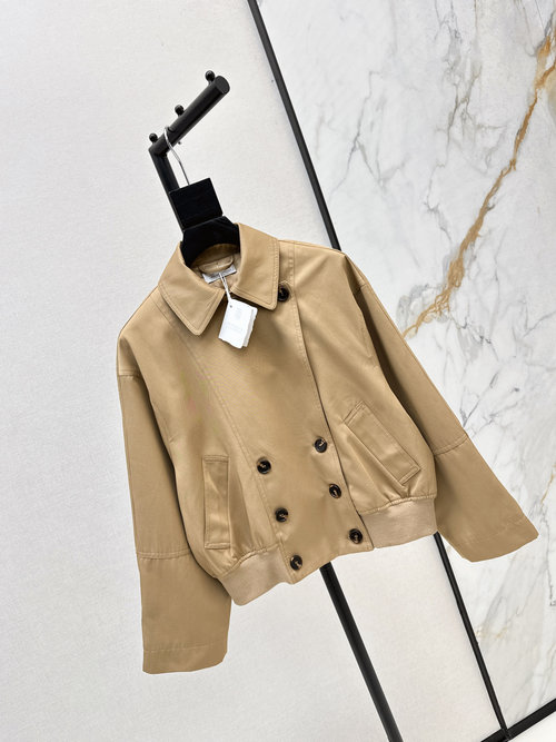 Brunello Cucinelli Stylish Relaxed - Fit Short Trench Coat in Cotton