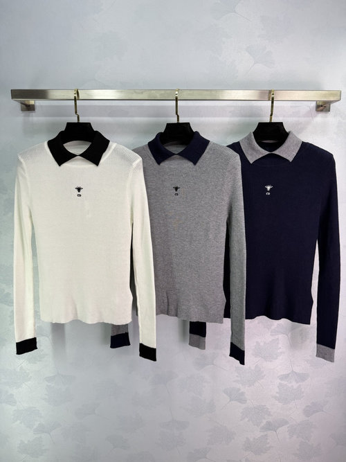 Dior Fake Two-piece Knitwear with Bee Embroidery, Refined and Stylish