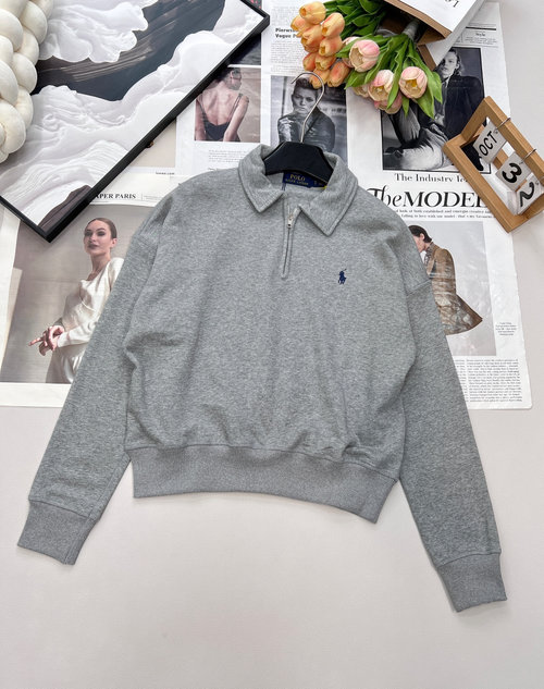 Polo Ralph Lauren Embroidered Pony Logo Half-Zip Polo Long-Sleeve Sweatshirt, Versatile and Comfortable