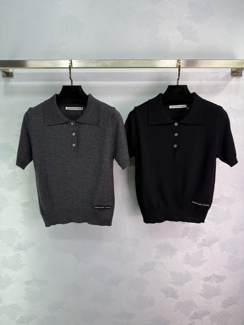 Alexander Wang Comfortable Knitted Polo Shirt with Timeless Collar