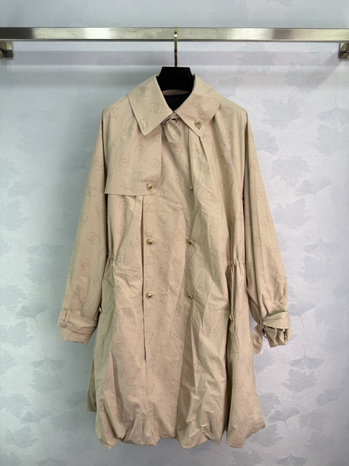 Chanel Long Trench Coat with Deconstructed Design, Comfortable and Sophisticated