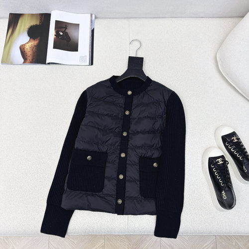 Loro Piana Exclusive Wool-Spliced Round Neck Down Jacket