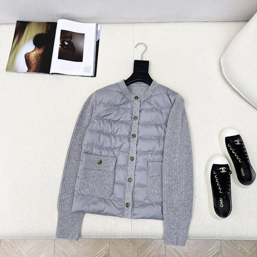 Loro Piana Exclusive Wool-Spliced Round-Neck Down Jacket with Elegant Design