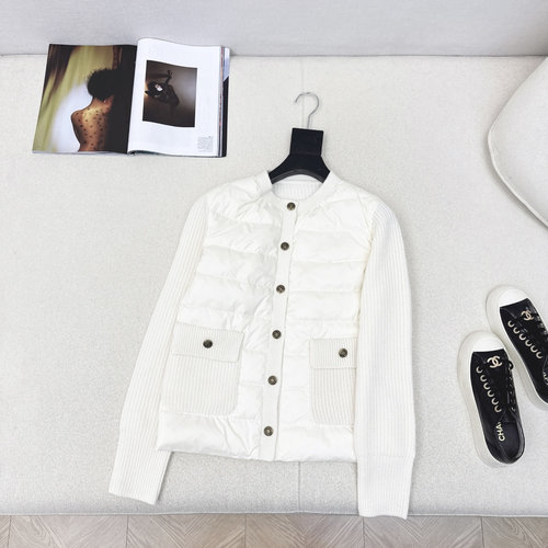 Loro Piana Exclusive Wool-Spliced Round-Neck Down Jacket with Elegant Design