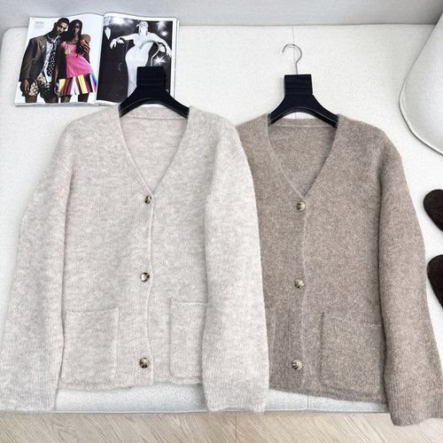 Loro Piana V-Neck Alpaca Woolen Coat, Elegant & Slimming