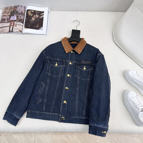 Versace Collared Denim Cotton Coat, Oversized & Stylish