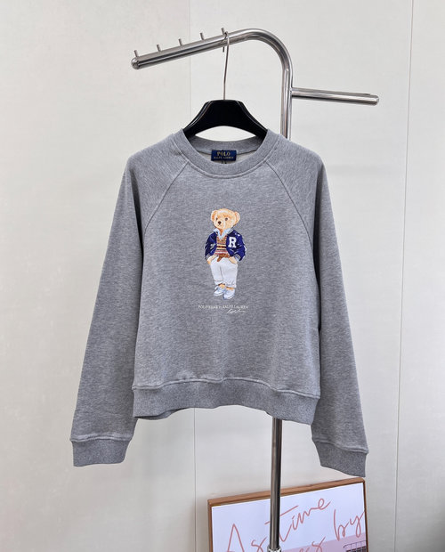 Polo Ralph Lauren Cute Bear Print Round-Neck Sweatshirt with High-Quality Fabric