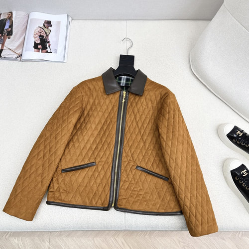 Celine Luxury Quilted Suede Cotton Jacket with French Style