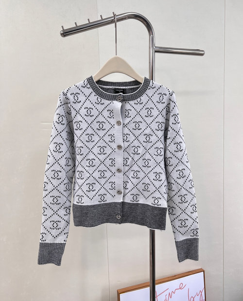 Chanel Classic Black and Gray Cardigan