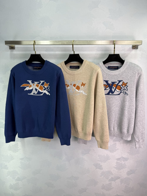 Louis Vuitton Fox Pattern Knit Sweater with Classic LV Logo