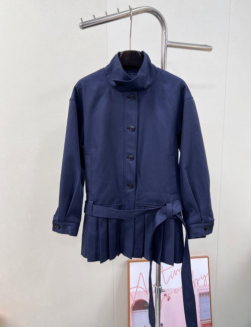 Celine Belted Hem Pleated Trench Coat, Comfort and Fashion