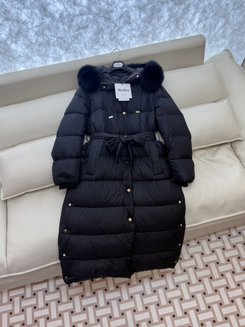 Max Mara New Extra-Long Down Jacket without Fur Collar, Three Color Selections