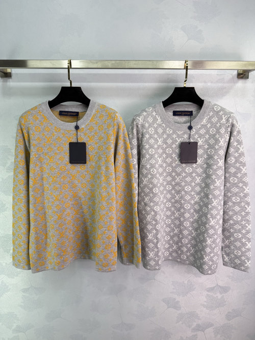 Louis Vuitton Full Print Knit Long-Sleeved Top