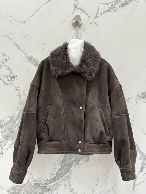 Yves Saint Laurent High - End Custom - Tailored Shearling Leather Jacket