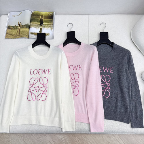 Loewe Sweater with Embossed Logo, Classic and Versatile