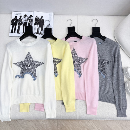 Dior Classic Solid Embroidery Logo Sweater, Versatile and Comfortable