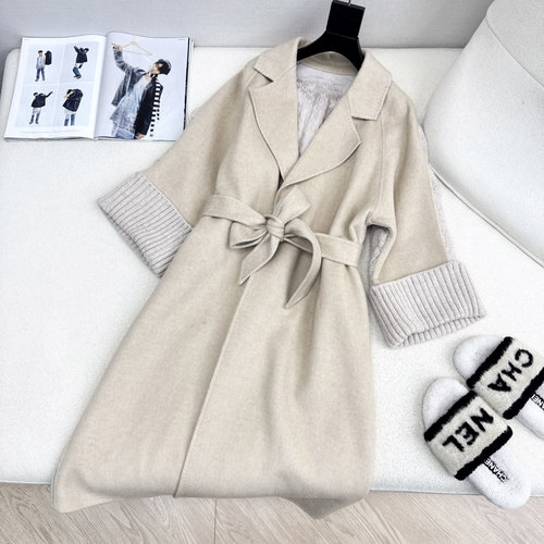 Max Mara Camel Cashmere Double-sided Woolen Coat for Layering